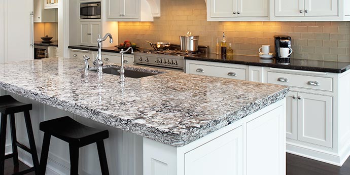 kitchen countertops on an island